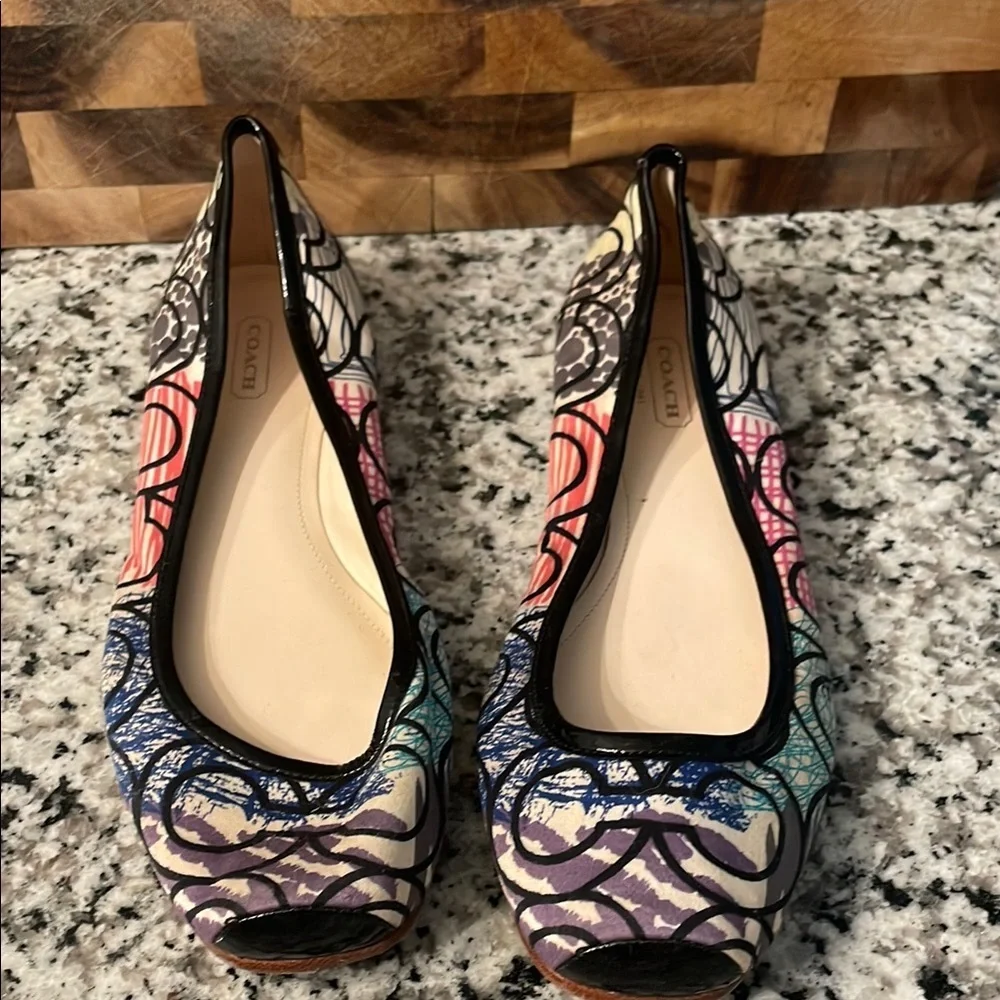 Coach Multicolor Patterned Flats Size 7